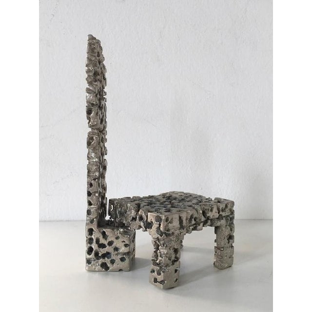 1980s Urano Palma, Post-Modern Abstract Sculptures, 1980, Chromed Bronze, Set of 2 For Sale - Image 5 of 14