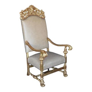 19th Century Italian Trono / Throne Chair For Sale