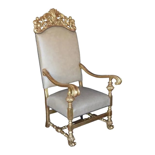 19th Century Italian Trono / Throne Chair For Sale