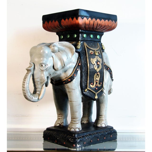 Vintage Ceramic Elephant Plant Stand / Garden Stool Chairish