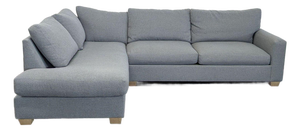Pottery Barn Pb Comfort Modern Gray Fabric Sectional Sofa With Chaise