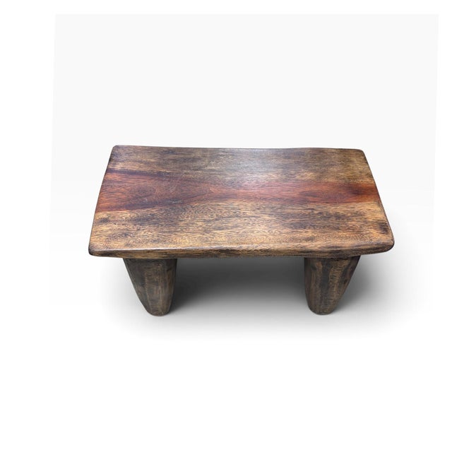 Vintage African Carved Wood Senufo Low Table/Stool 23" W For Sale - Image 9 of 10