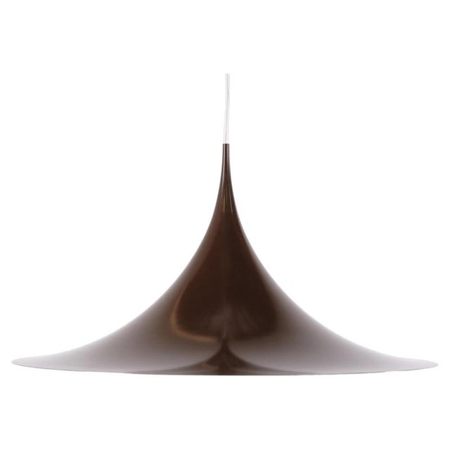 Semi Pendant in Dark Brown by Claus Bonderup and Torsten Thorup for Fog & Mørup, 1968 For Sale - Image 9 of 9