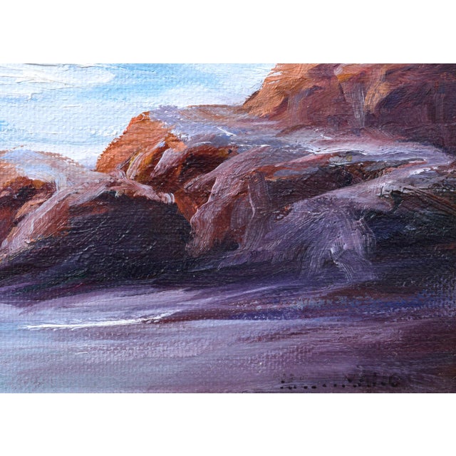 American Waves Crashing on the Cliffs Seascape by Henry Cusimano For Sale - Image 3 of 6