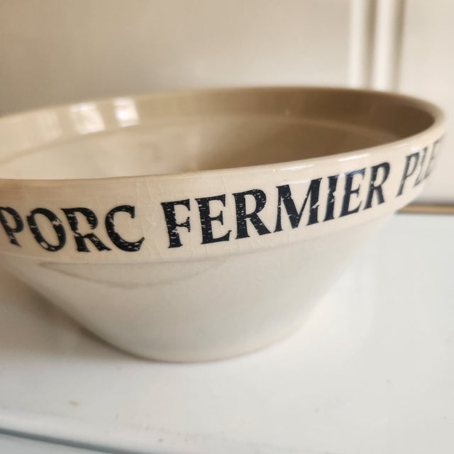 A great vintage Charcuterie bowl from France. Stoneware.