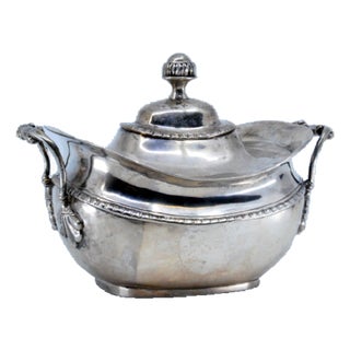 Silver Sugar Bowl with Trim and Knob For Sale
