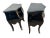 Vintage Pair French Nightstand Tables Two Drawers Black Lacquer Marble, Ormolu For Sale In Palm Springs - Image 6 of 12