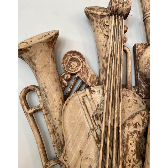 Mid 19th Century Pair of 19th Century Italian Wood Musical & Instrumental Sculptures For Sale - Image 5 of 12