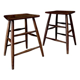 Antique Handmade Ladder Stools, 1890s, Set of 2 For Sale