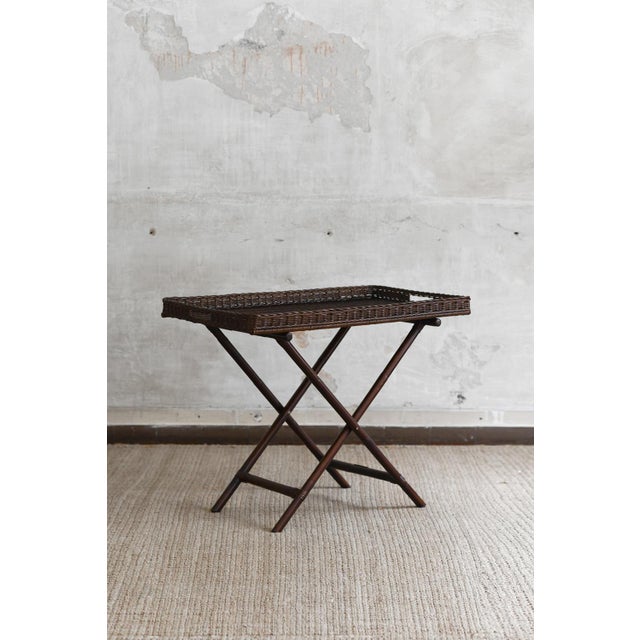 Large Gueridon in Hazel-Toned Rattan For Sale - Image 9 of 9