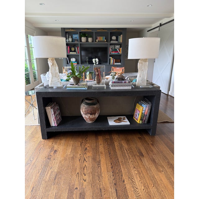 Grasscloth Painted Console Table For Sale In Nashville - Image 6 of 6