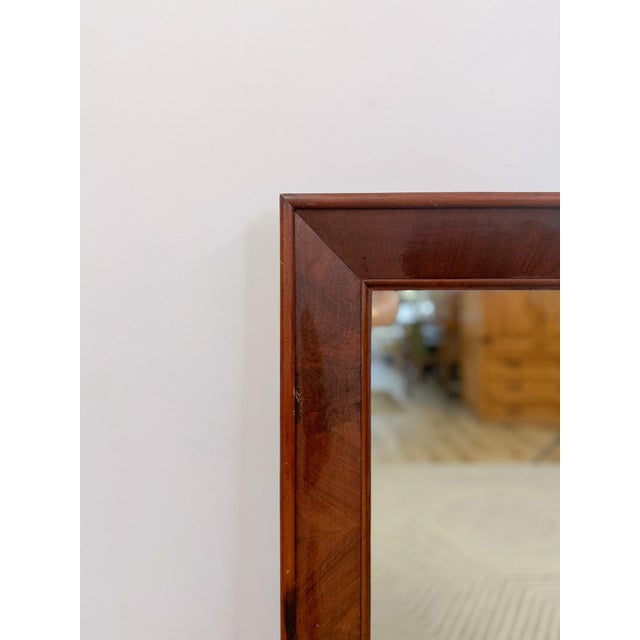 Mid 20th Century Vintage MCM Tigerwood Inlay Rectangular Mirror Mid-Century Rare Find For Sale - Image 5 of 7