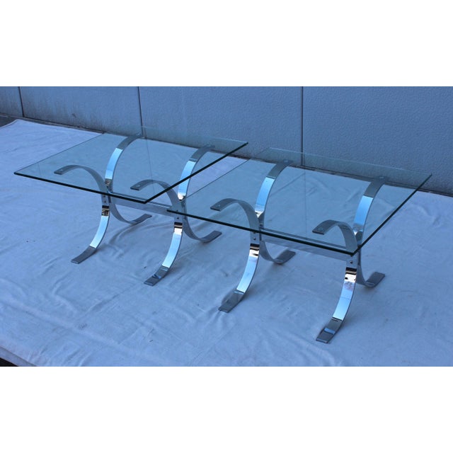Mid-Century Modern 1970's Chrome Side Tables - A Pair For Sale - Image 3 of 7