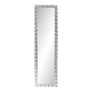 La Bailadora Bright Silver Ruffled Metal Dressing Mirror For Sale