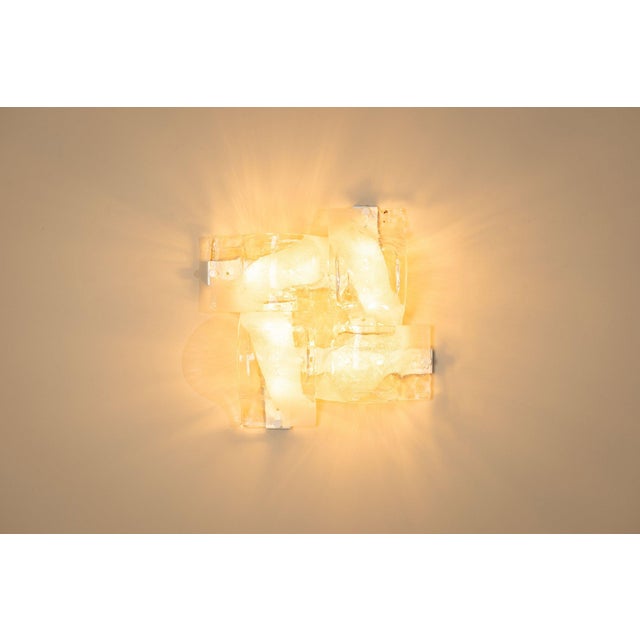 1970s Crystal and White Sand LP 276 Compound Wall Lamps from AV Mazzega, Italy, 1970s, Set of 4 For Sale - Image 5 of 18