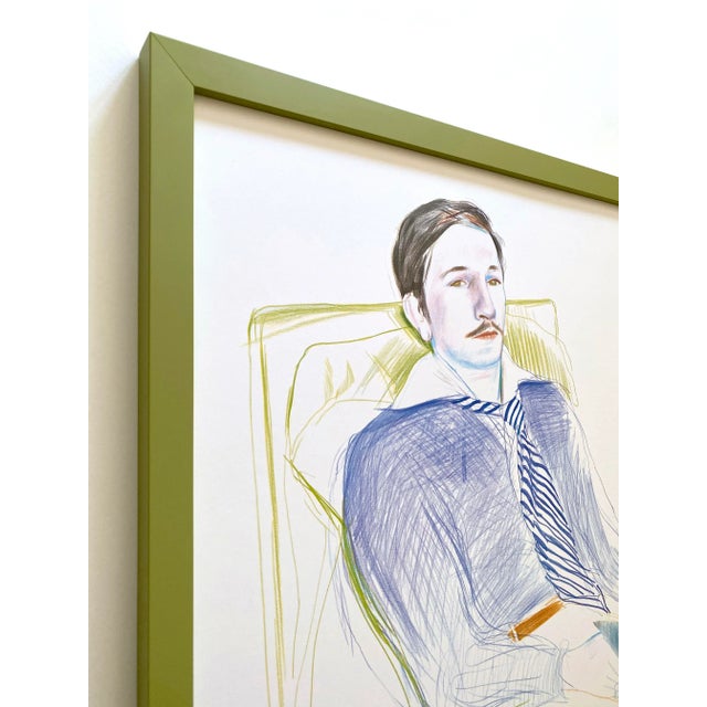 David Hockney David Hockney Vintage 1975 Lithograph Print Framed Paris Exhibition Poster " Jacques De Bascher De Beaumarchais " 1973 For Sale - Image 4 of 13