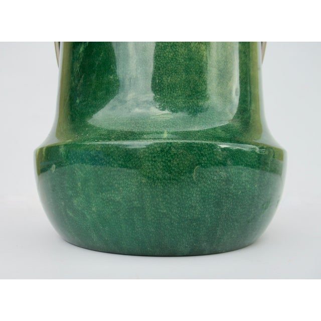 Vintage C.1960's Italian Aldo Tura Malachite Green Goatskin & Brass Lidded Ice Bucket For Sale - Image 11 of 18