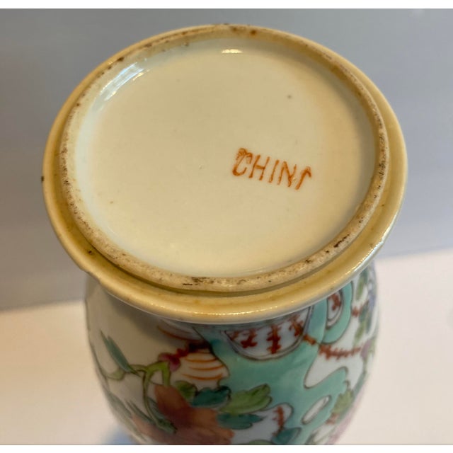 Antique Chinese Famille Verte Porcelain Vase For Sale - Image 10 of 10
