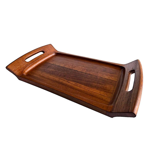 Wood Vintage Dansk Teak Wood Large Tray Designed by Jens H. Quistgaard For Sale - Image 7 of 15