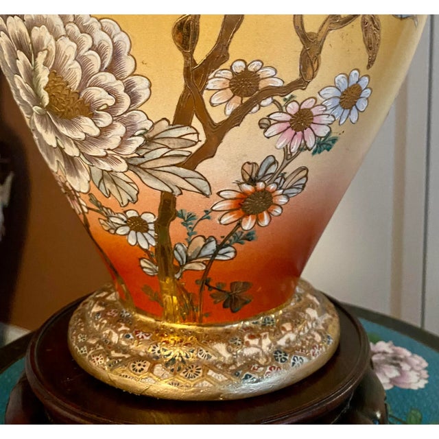 Ceramic Large Early 20th Century Japanese Satsuma Lidded Jar With Handles For Sale - Image 7 of 13