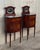 Late 19th Century Louis XVI Style Pair of Marquetry Nightstands with Bronze & Mirror Crest For Sale - Image 17 of 18