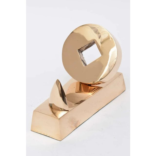 Vintage French Cast Polished Bronze Jean Arp Style Table Sculpture, For Sale - Image 4 of 11