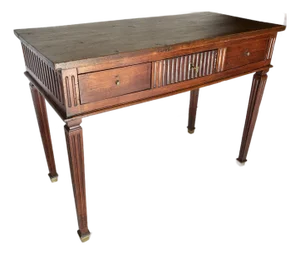 19th Century French Louis XVI Walnut Console Table