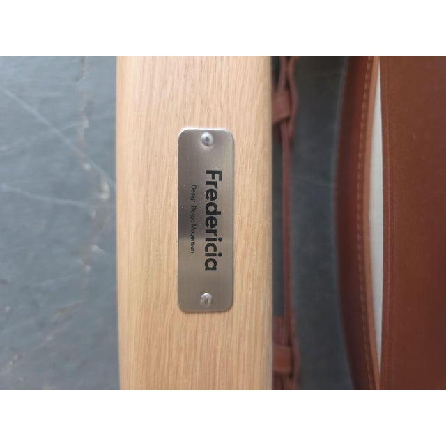 Fredericia Furniture Spanish Lounge Chair in Oak and Cognac Leather For Sale - Image 4 of 5