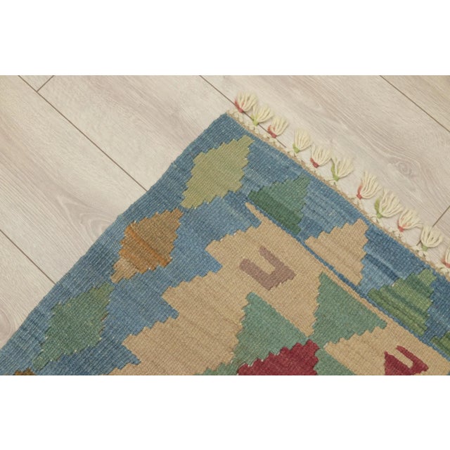 Blue 1960s Southwestern Soft Blue Hand Knotted Rug For Sale - Image 8 of 13