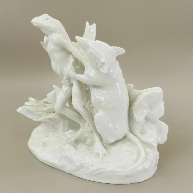 Antique Jean Gille Blanc de Chine Porcelain Rat and Toad Figural Group, 1865 For Sale - Image 14 of 18