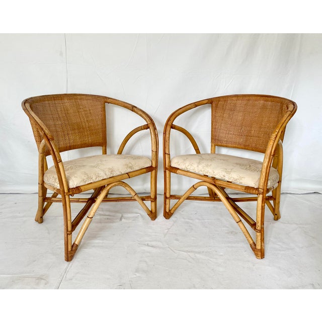 Mid Century Rattan Chairs a Pair Chairish