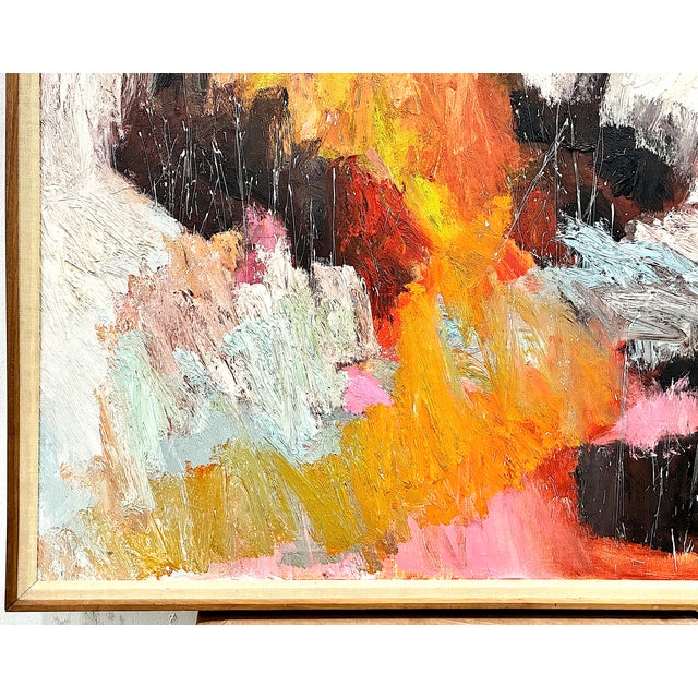 Mid 20th Century Mid 20th Century Abstract Action Painting in Vibrant Colors For Sale - Image 5 of 9