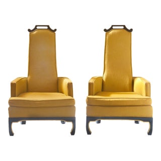 Mid 20th Century Stylish Pair Chinese Style Chairs Norman Fox MacGregor Hollywood Regency For Sale