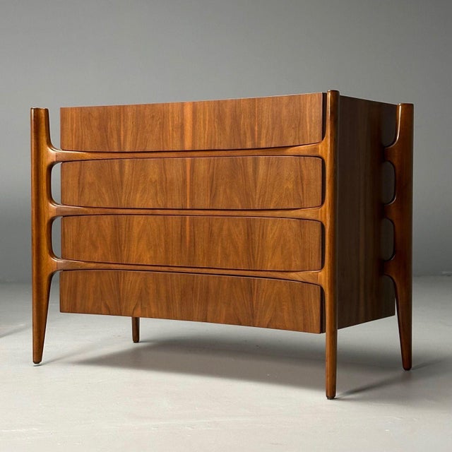 Wood William Hinn, Swedish Mid-Century Modern, Sculptural Dressers, Walnut, 1970s For Sale - Image 7 of 12