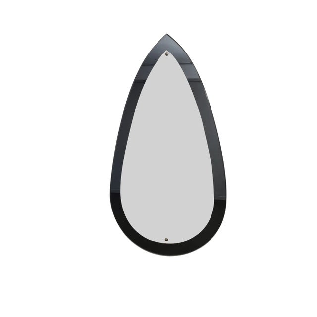 Itailan Wall Drop Mirror with Gray Mirrored Glass, 1970s For Sale