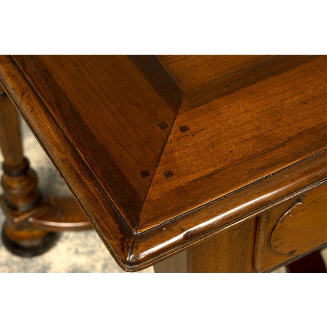 Late 19th Century French Louis XIV Style Walnut Writing Table With Three Drawers For Sale - Image 15 of 18
