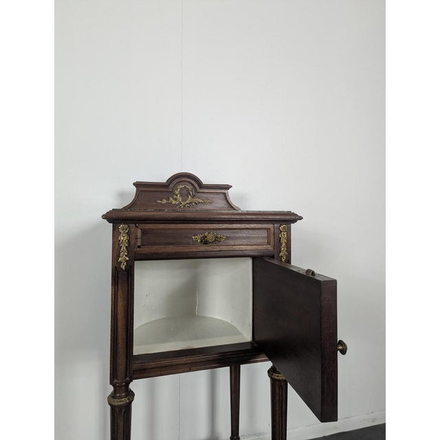 Louis XVI Style Mahogany Bedside Table For Sale - Image 4 of 7