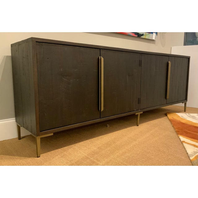 Organic Modern Dark Brown Finished Reclaimed Pine Sideboard For Sale - Image 9 of 9