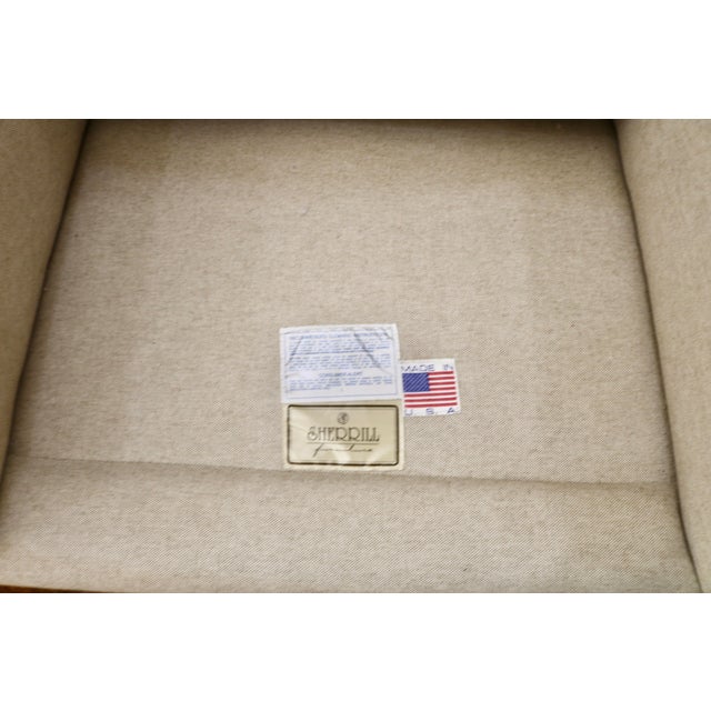 Modern Sherrill Furniture Modern Arm Chairs in Natural Belgian Linen - A Pair For Sale - Image 3 of 4