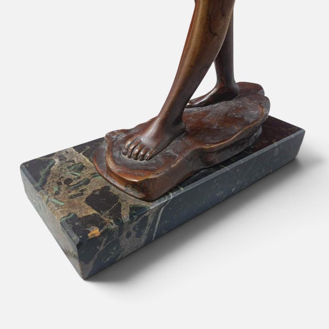 Brown French School, Nude Sculpture, 1910, Bronze and Marble For Sale - Image 8 of 15