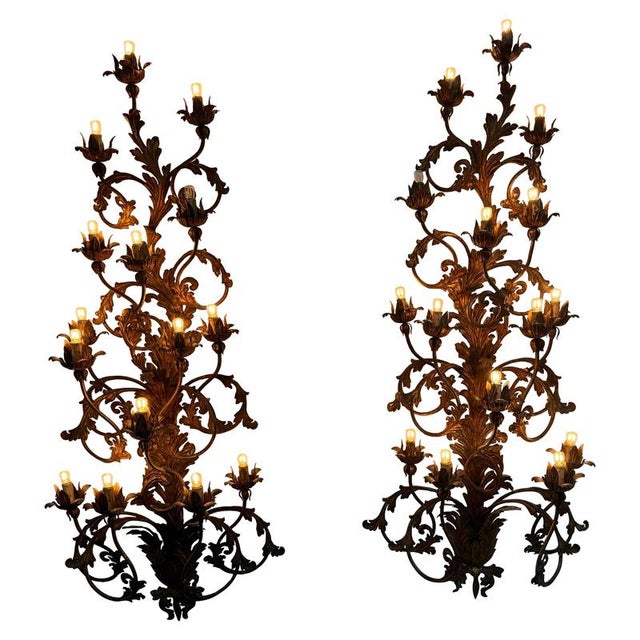 Venetian Gilt Iron Wall Sconces, Set of 2 For Sale - Image 10 of 10