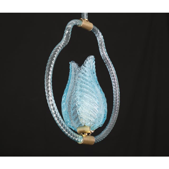 1950s Light Blu Murano Glass Chandelier by Barovier E Toso For Sale - Image 15 of 17