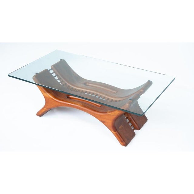 Mid-Century Coffee Table in Wood and Glass, Italy, 1960s For Sale - Image 8 of 15