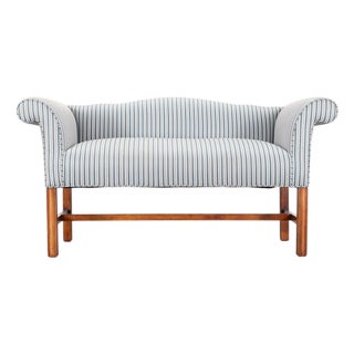 Georgian Chippendale Style Mahogany Upholstered Window Bench For Sale