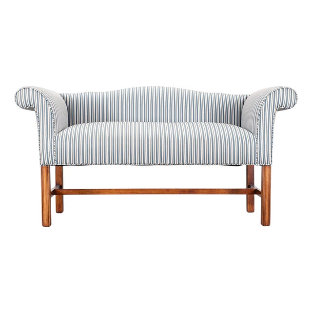 Georgian Chippendale Style Mahogany Upholstered Window Bench For Sale