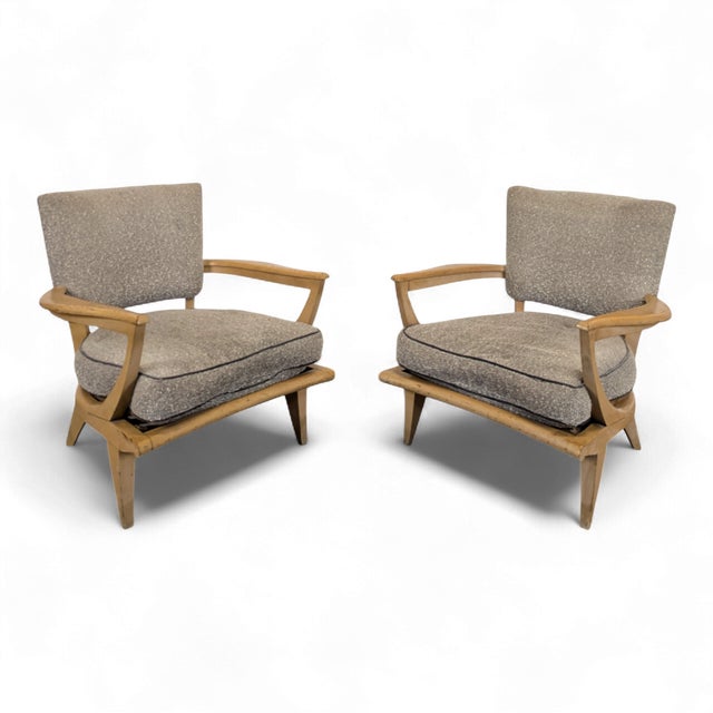 Armchairs by Etienne Henri Martin, Set of 2 For Sale