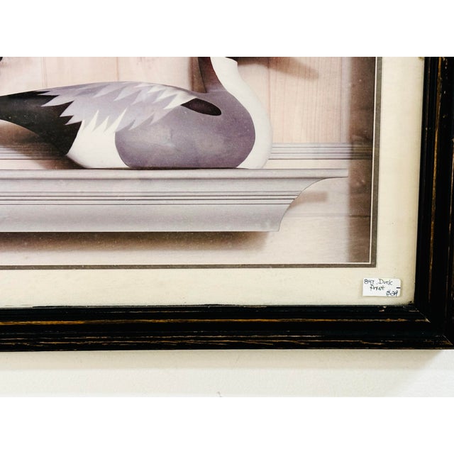 Farmhouse Framed Sporting Art Duck Decoy Print in Distressed Black Frame For Sale - Image 3 of 7