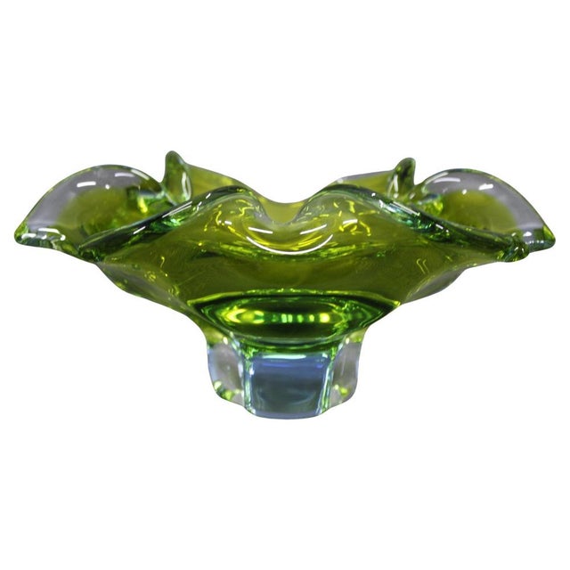Glass Mid-Century Green Glass Bowl from Josef Michal Hospodka, 1970s For Sale - Image 7 of 7
