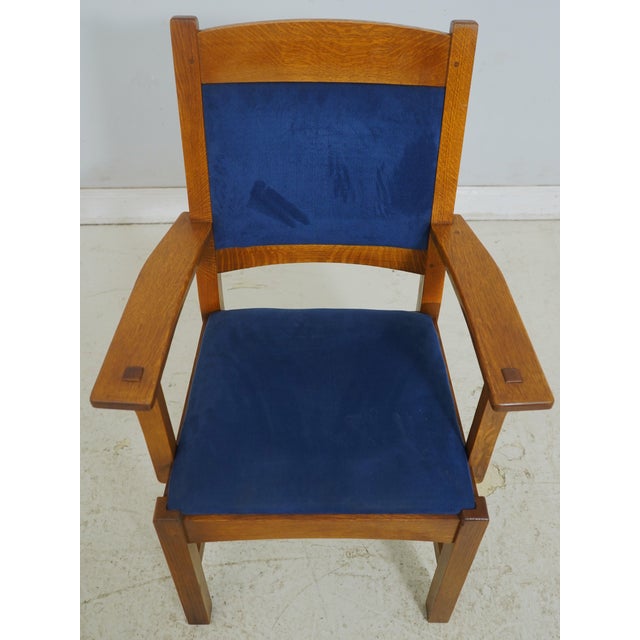 Age: C.2004 Details: Finish No.35 Arts & Crafts Style Condition: Minor Soiling To Upholstery Size: 26w x 21d x 39h Arm...