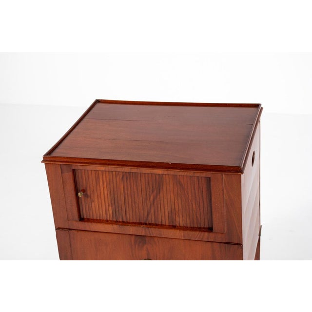 Antique Nightstand with Roller Door, 19th Century For Sale - Image 3 of 16